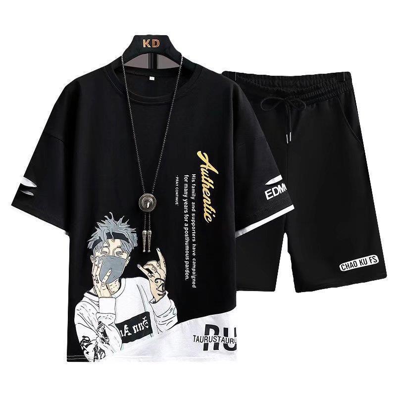 12 Suit Short-Sleeved T-Shirt Sports 13 Boys Handsome 14 High School Junior High School Students Trendy 15 Years Old Children Loose And Handsome