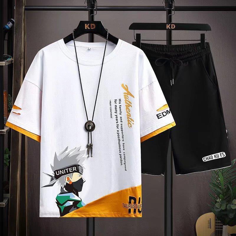 12 Suit Short-Sleeved T-Shirt Sports 13 Boys Handsome 14 High School Junior High School Students Trendy 15 Years Old Children Loose And Handsome